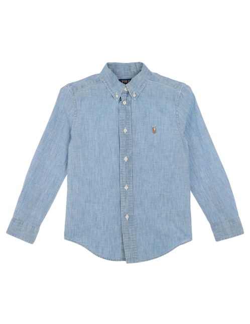 Camisa casual Polo de algodón manga larga para niño
