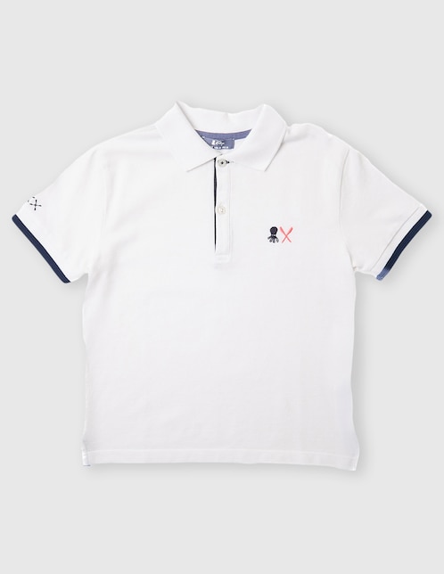 Playera tipo polo El Pulpo de algodón para niño