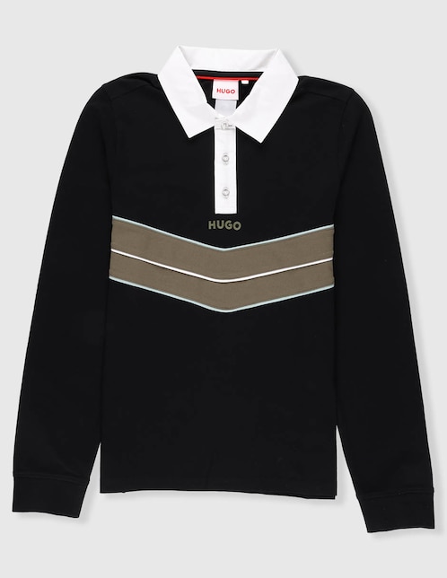 Playera tipo polo Hugo de algodón para niño