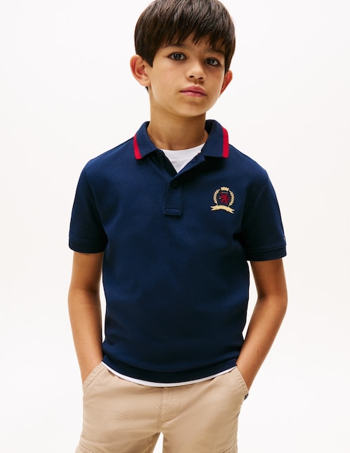 Playera tipo polo de algodón para niño 1