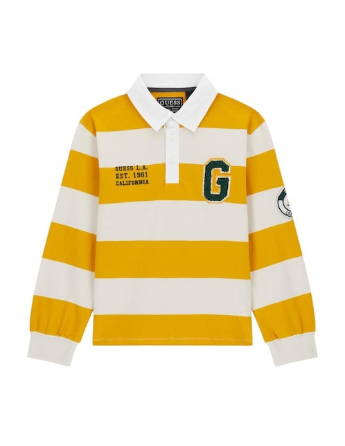 Playera tipo polo de algodón para niño