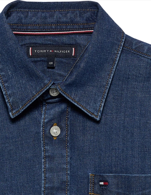Camisa casual Tommy Hilfiger de algodón manga larga para niño