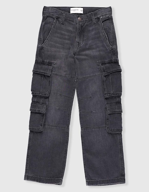 Jeans cargo baggy Abercrombie & Fitch deslavado para niño
