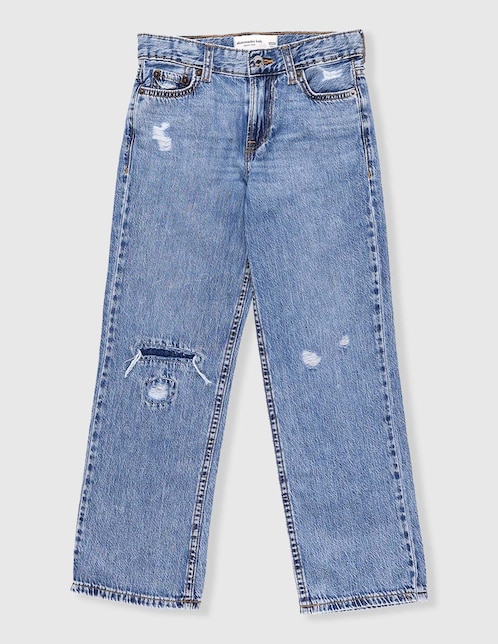 Jeans baggy Abercrombie & Fitch lavado desgastado para niño
