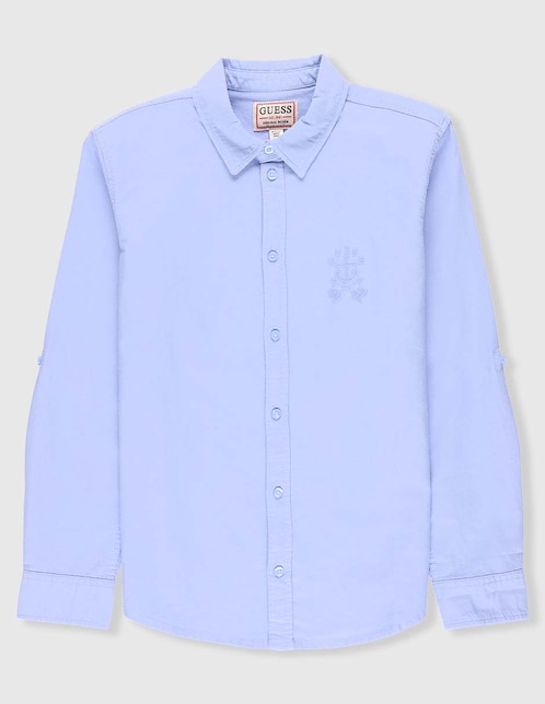 Camisa casual Guess de algodón manga larga para niño
