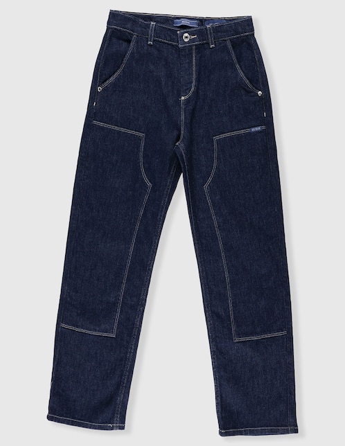 Jeans straight lavado obscuro para niño 1