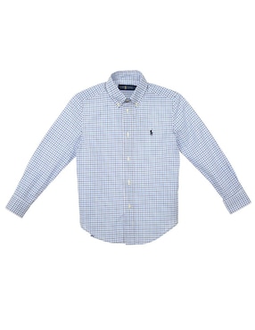 Camisa casual Polo de algodón manga larga para niño
