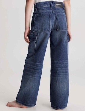 Jeans cargo campana Calvin Klein lavado obscuro para niño