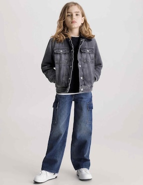 Jeans cargo campana Calvin Klein lavado obscuro para niño