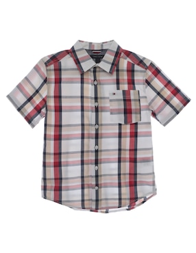 Camisa Casual Tommy Hilfiger De Algodón Manga Corta Para Niño