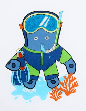 Playera El Pulpo manga corta para niño