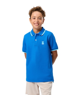 Playera Tipo Polo Pycho Bunny FD24 De Algodón Para Niño