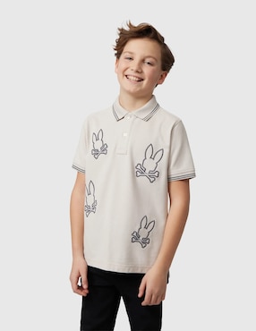 Playera Tipo Polo Psycho Bunny De Algodón Pima Para Niño