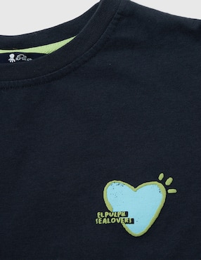 Playera El Pulpo manga corta para niña