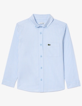 Camisa Casual Lacoste Core Essentials De Algodón Manga Larga Infantil Unisex