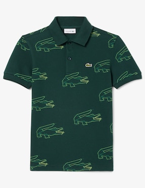 Playera Tipo Polo Lacoste Holiday De Algodón Infantil Unisex