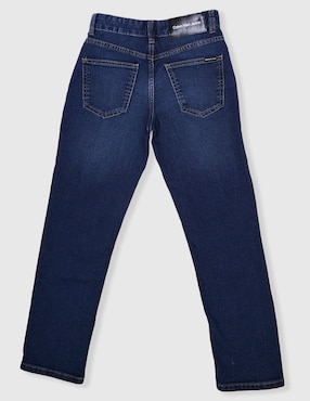 Jeans slim Calvin Klein lavado obscuro para niño