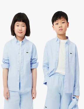 Camisa casual Lacoste Core Essentials de algodón manga larga infantil