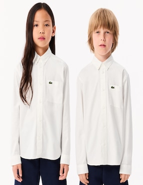 Camisa casual Lacoste Core Essentials de algodón manga larga infantil