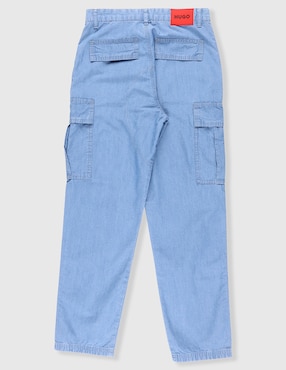 Jeans cargo baggy Hugo lavado medio para niño