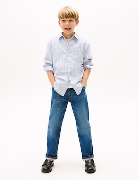 Camisa casual Tommy Hilfiger de algodón manga larga para niño