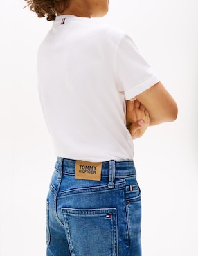 Jeans straight Tommy Hilfiger deslavado para niño