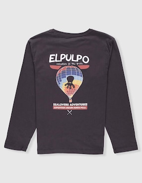 Playera El Pulpo manga larga para niño