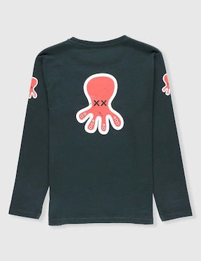 Playera El Pulpo manga larga para niño