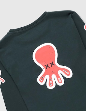 Playera El Pulpo manga larga para niño
