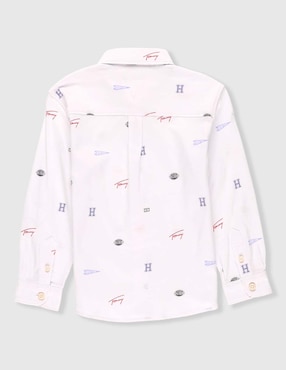 Camisa casual Tommy Hilfiger de algodón manga larga para niño