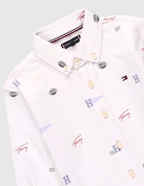 Camisa casual Tommy Hilfiger de algodón manga larga para niño