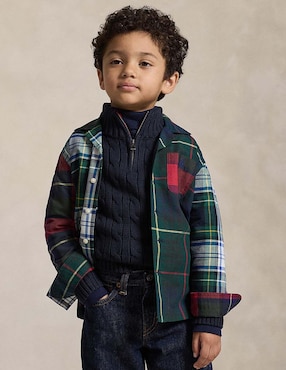 Camisa casual Polo Ralph Lauren de algodón manga larga para niño