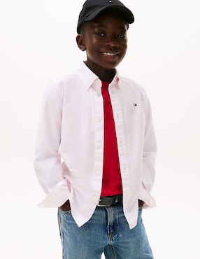 Camisa casual Tommy Hilfiger de algodón manga larga para niño