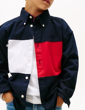 Camisa casual Tommy Hilfiger de algodón manga larga para niño
