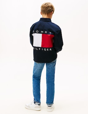 Camisa casual Tommy Hilfiger de algodón manga larga para niño
