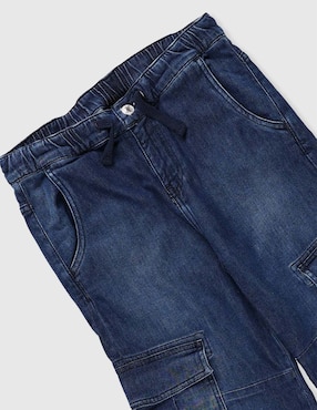 Jeans cargo straight Guess lavado stone wash para niño
