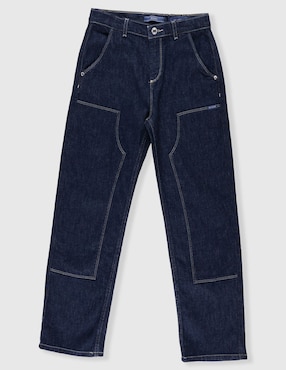 Jeans straight Guess lavado obscuro para niño