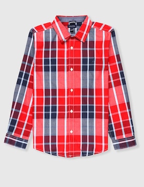 Camisa casual Nautica de algodón manga larga para niño