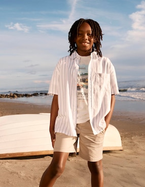 Camisa casual Abercrombie & Fitch de algodón manga corta para niño
