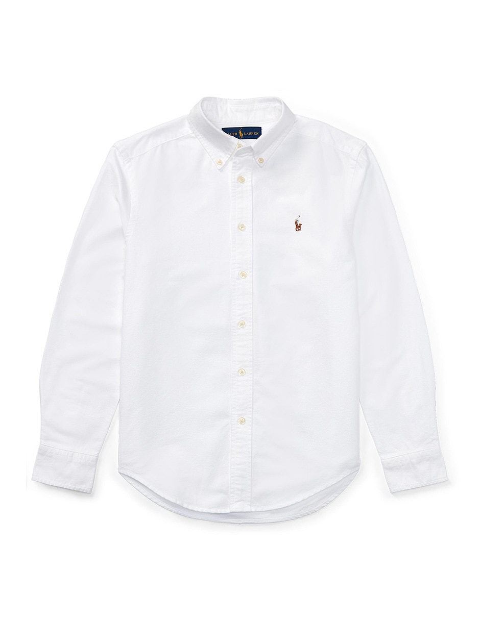 Camisa casual polo ralph lauren de algodón manga larga para niño