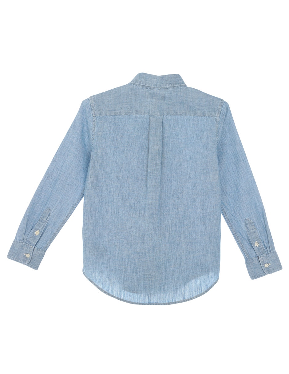 Camisa casual de algodón manga larga para niño 2