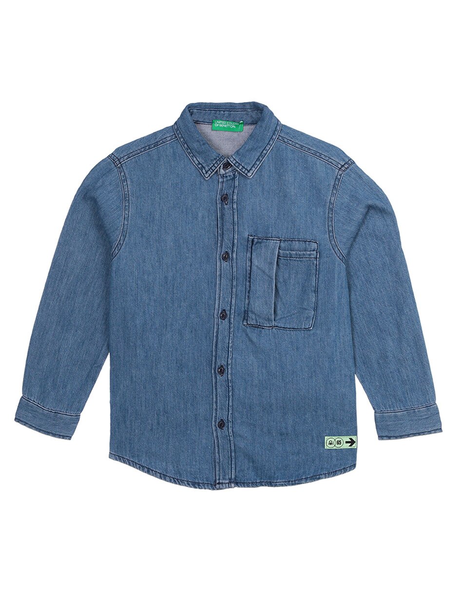 Camisa casual de algodón manga larga para niño 1