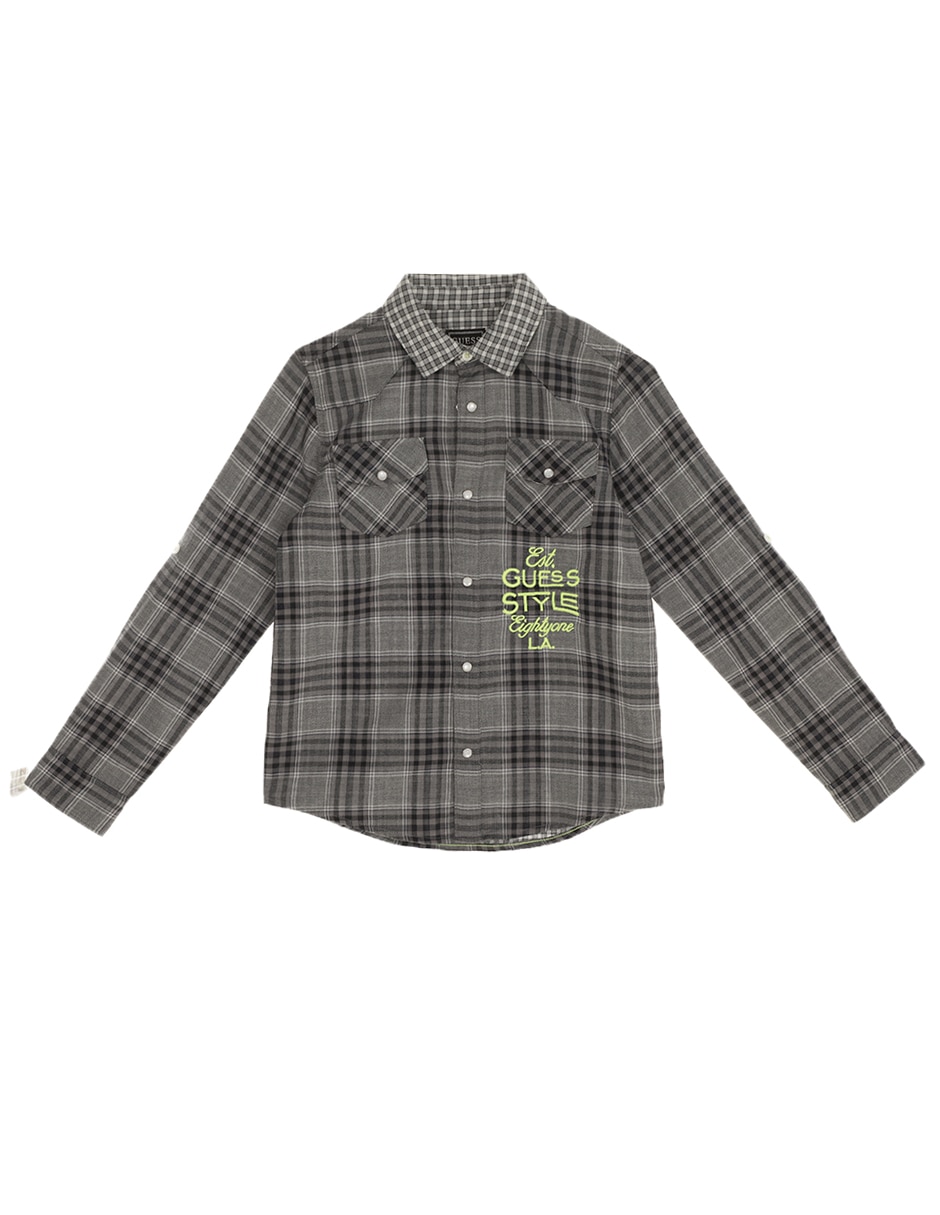 Camisa casual de algodón manga larga para niño 1