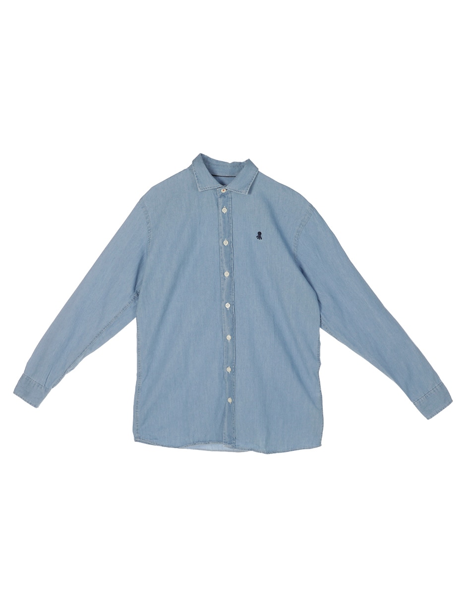 Camisa casual de algodón manga larga para niño