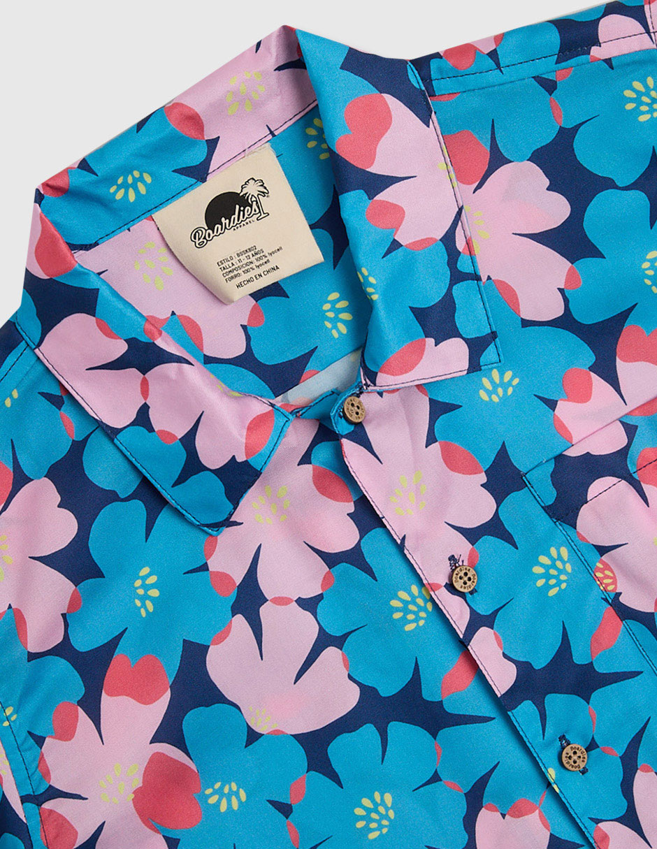 Camisa casual de algodón manga corta para niño 4