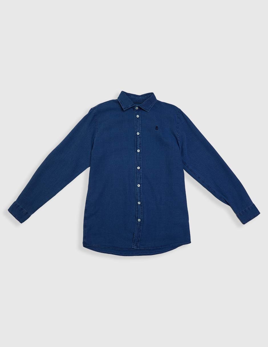 Camisa casual de algodón manga larga para niño Camisa casual de algodón manga larga para niño