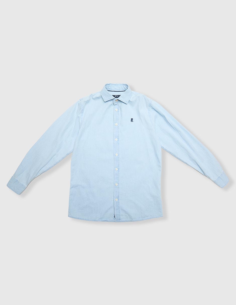 Camisa casual de algodón manga larga para niño Camisa casual de algodón manga larga para niño