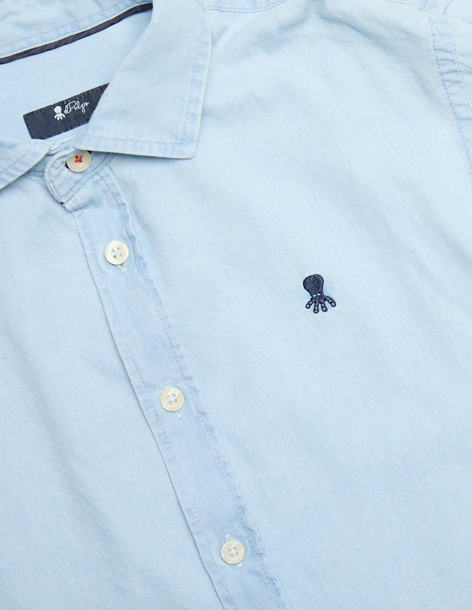 Camisa casual de algodón manga larga para niño 3