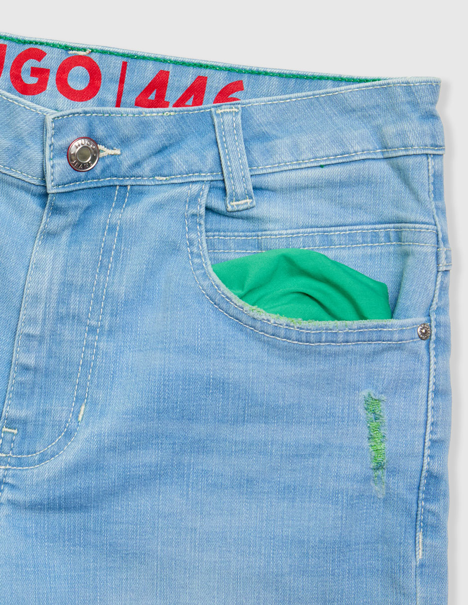 Jeans straight deslavado para niño