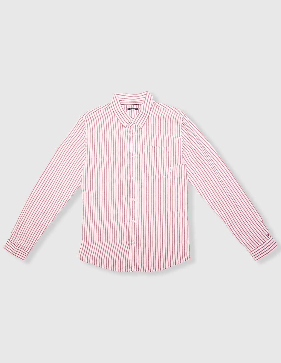 Camisa casual de lino manga larga para niño Camisa casual de lino manga larga para niño